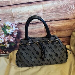 Dooney & Bourke DB Monogram Canvas Bag with Leather Trim